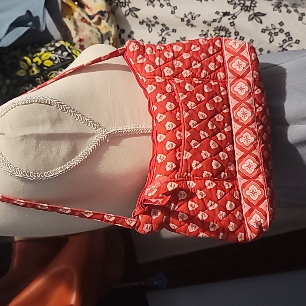 Vera Bradley “Nantucket Red” Molly Shoulder Purse. L 10" x W 5".